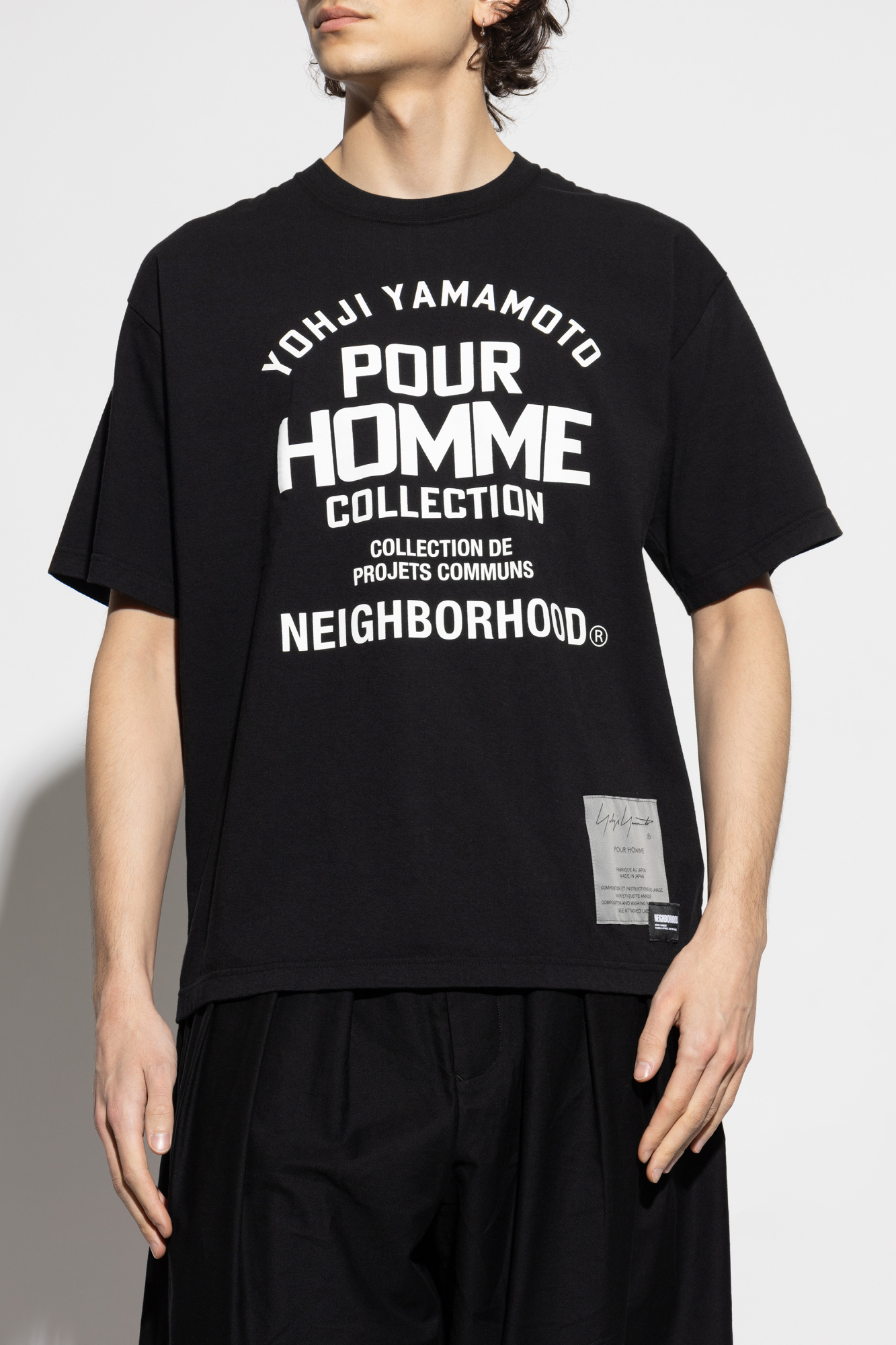 Tシャツ・カットソー Yohji Yamamoto BLACK Ground Y LOGO GRAPHIC PRINT T-SHIRT Yohji Yamamoto - Ground Y コラボ Tシャツ by赤楚衛二 Graphic